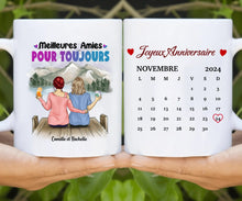 Charger l'image dans la galerie, Date d'anniversaire Mug Calendrier personnalisé, Anniversaire Cadeaux pour sœur, Meilleures Amies Pour Toujours