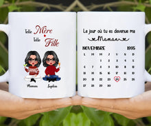 Charger l'image dans la galerie, Date d'anniversaire Mug Calendrier personnalisé, Fête des mères Cadeaux pour maman, Telle mère, telle fille
