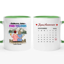Charger l'image dans la galerie, Date d'anniversaire Mug Calendrier personnalisé, Anniversaire Cadeaux pour sœur, Meilleures Amies Pour Toujours