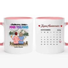 Charger l'image dans la galerie, Date d'anniversaire Mug Calendrier personnalisé, Anniversaire Cadeaux pour sœur, Meilleures Amies Pour Toujours