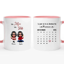 Charger l'image dans la galerie, Date d'anniversaire Mug Calendrier personnalisé, Fête des mères Cadeaux pour maman, Telle mère, telle fille