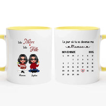 Charger l'image dans la galerie, Date d'anniversaire Mug Calendrier personnalisé, Fête des mères Cadeaux pour maman, Telle mère, telle fille