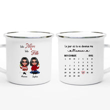 Charger l'image dans la galerie, Date d'anniversaire Mug Calendrier personnalisé, Fête des mères Cadeaux pour maman, Telle mère, telle fille