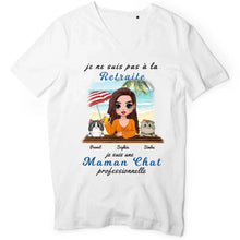 Charger l'image dans la galerie, Retraite T-shirt personnalisé, Fête des mères Cadeaux pour maman Chat, Plage, été, je ne suis pas à la retraite