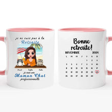 Charger l'image dans la galerie, Retraite T-shirt personnalisé, Fête des mères Cadeaux pour maman Chat, Plage, été, je ne suis pas à la retraite