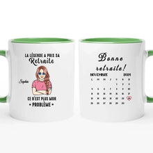 Charger l'image dans la galerie, Date d'anniversaire Calendrier Mug personnalisé, Fête des mères Cadeaux pour maman, La légende a pris sa retraite