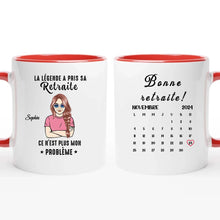 Charger l'image dans la galerie, Date d'anniversaire Calendrier Mug personnalisé, Fête des mères Cadeaux pour maman, La légende a pris sa retraite
