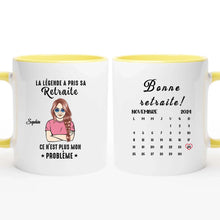 Charger l'image dans la galerie, Date d'anniversaire Calendrier Mug personnalisé, Fête des mères Cadeaux pour maman, La légende a pris sa retraite