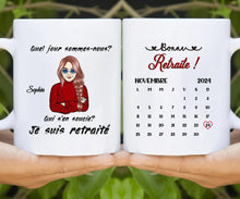 Charger l'image dans la galerie, Date d'anniversaire Mug Calendrier personnalisé, Fête des mères Cadeaux pour maman, Je suis retraité, Bonne retraite