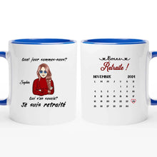 Charger l'image dans la galerie, Date d'anniversaire Mug Calendrier personnalisé, Fête des mères Cadeaux pour maman, Je suis retraité, Bonne retraite