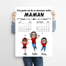 Charger l'image dans la galerie, Date d'anniversaire Calendrier Poster personnalisée, fête des mères cadeau pour maman, Le jour où tu es devenue ma maman