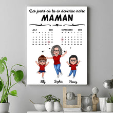 Charger l'image dans la galerie, Date d'anniversaire Calendrier Poster personnalisée, fête des mères cadeau pour maman, Le jour où tu es devenue ma maman