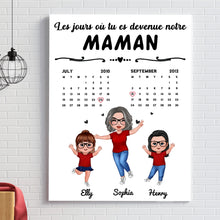 Charger l'image dans la galerie, Date d'anniversaire Calendrier Poster personnalisée, fête des mères cadeau pour maman, Le jour où tu es devenue ma maman