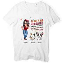 Charger l'image dans la galerie, Retraite T-shirt personnalisé, Fête des mères Cadeaux pour maman chien, chat, grand-mère, Je sui à la retraite