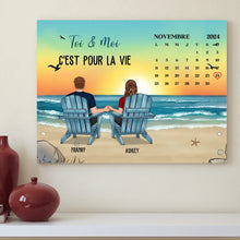 Charger l'image dans la galerie, Date d'anniversaire Bloc Acrylique personnalisé, Saint-Valentin Cadeaux pour couple, Épouse et mari, Toi & Moi C'est pour la vie