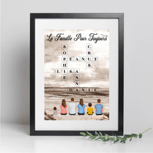Charger l'image dans la galerie, Mots croisé Poster personnalisée, cadeau pour Famille, Maman at papa chien, chat, La famille pour toujours