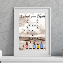 Charger l'image dans la galerie, Mots croisé Poster personnalisée, cadeau pour Famille, Maman at papa chien, chat, La famille pour toujours