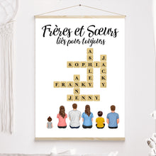 Charger l'image dans la galerie, Mots croisé Bloc Acrylique personnalisée, cadeau pour Frères et Sœurs, Frères et Sœurs liés pour toujours