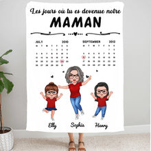 Charger l'image dans la galerie, Date d'anniversaire Calendrier Bloc Acrylique personnalisée, fête des mères, Le jour où tu es devenue ma maman