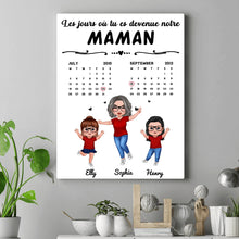 Charger l'image dans la galerie, Date d'anniversaire Calendrier Bloc Acrylique personnalisée, fête des mères, Le jour où tu es devenue ma maman