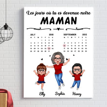 Charger l'image dans la galerie, Date d'anniversaire Calendrier Bloc Acrylique personnalisée, fête des mères, Le jour où tu es devenue ma maman