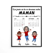 Charger l'image dans la galerie, Date d'anniversaire Calendrier Bloc Acrylique personnalisée, fête des mères, Le jour où tu es devenue ma maman