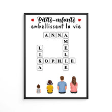 Charger l'image dans la galerie, Mots croisé Bloc Acrylique personnalisée, cadeau pour Famille, Grand-mère, grand-père, Petits-enfants embellissent la vie
