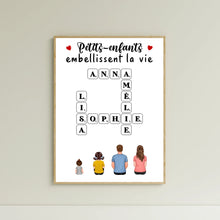 Charger l'image dans la galerie, Mots croisé Bloc Acrylique personnalisée, cadeau pour Famille, Grand-mère, grand-père, Petits-enfants embellissent la vie