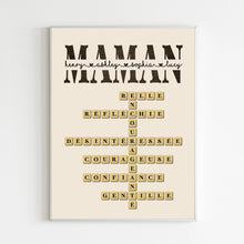Charger l'image dans la galerie, Mots croisé Bloc Acrylique personnalisée, cadeau pour Famille, maman, fête des mères, anniversaire, pourquoi nous t'aimons