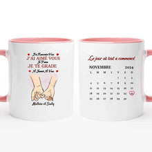 Charger l'image dans la galerie, Date d'anniversaire Bloc Acrylique Calendrier personnalisé, Saint-Valentin Cadeaux pour couple, Couple main dans la main