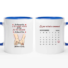 Charger l'image dans la galerie, Date d'anniversaire Bloc Acrylique Calendrier personnalisé, Saint-Valentin Cadeaux pour couple, Couple main dans la main