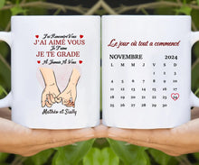 Charger l'image dans la galerie, Date d'anniversaire Bloc Acrylique Calendrier personnalisé, Saint-Valentin Cadeaux pour couple, Couple main dans la main