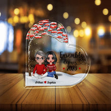 Charger l'image dans la galerie, Cadeaux significatifs pour mari et femme, Coeur Acrylique personnalisée pour les couples année ensemble, idées de cadeaux de Noël