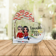 Charger l'image dans la galerie, Cadeaux significatifs pour mari et femme, Coeur Acrylique personnalisée pour les couples année ensemble, idées de cadeaux de Noël