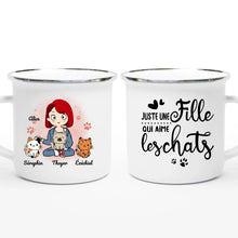 Charger l'image dans la galerie, Jusqu'à 9 chats, Porte-clés acrylique coeur chat personnalisé, tasse maman chat, juste une fille qui aime les chats