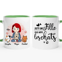 Charger l'image dans la galerie, Jusqu'à 9 chats, Porte-clés acrylique coeur chat personnalisé, tasse maman chat, juste une fille qui aime les chats