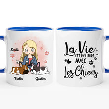 Charger l'image dans la galerie, Jusqu'à 5 chiens, Porte-clés rectangulaire personnalisé chien, tasse maman chien, juste une fille qui aime les chiens