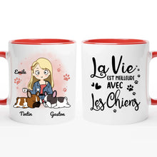 Charger l'image dans la galerie, Jusqu'à 5 chiens, Porte-clés rectangulaire personnalisé chien, tasse maman chien, juste une fille qui aime les chiens