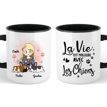 Charger l'image dans la galerie, Jusqu'à 5 chiens, Porte-clés rectangulaire personnalisé chien, tasse maman chien, juste une fille qui aime les chiens