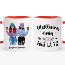 Charger l'image dans la galerie, Jusqu'à 3 filles, Porte-clés acrylique coeur personnalisé, noms et arts personnalisés, meilleures amies pour la vie