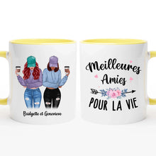 Charger l'image dans la galerie, Jusqu'à 3 filles, Porte-clés acrylique coeur personnalisé, noms et arts personnalisés, meilleures amies pour la vie