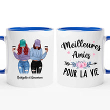 Charger l'image dans la galerie, Jusqu'à 3 filles, Porte-clés acrylique coeur personnalisé, noms et arts personnalisés, meilleures amies pour la vie