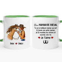 Charger l'image dans la galerie, Porte-clés acrylique coeur cheval, tasse personnalisée de cheval, maman de cheval