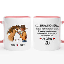 Charger l'image dans la galerie, Porte-clés acrylique coeur cheval, tasse personnalisée de cheval, maman de cheval