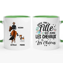 Charger l'image dans la galerie, Porte-clés acrylique coeur cheval et chien personnalisable, Juste une femme qui aime les chevaux et les chiens