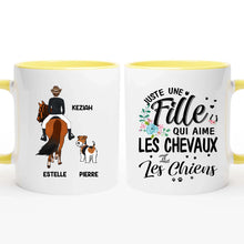 Charger l'image dans la galerie, Porte-clés acrylique coeur cheval et chien personnalisable, Juste une femme qui aime les chevaux et les chiens