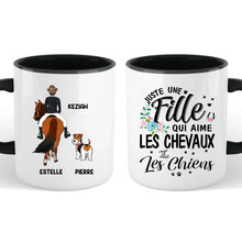 Charger l'image dans la galerie, Porte-clés acrylique coeur cheval et chien personnalisable, Juste une femme qui aime les chevaux et les chiens