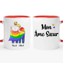 Charger l'image dans la galerie, Porte-clés acrylique coeur personnalisé pour Couple LGBT - Mon âme sœur, jusqu'à 3 types de couples