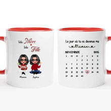 Charger l'image dans la galerie, Porte-clés acrylique coeur Calendrier personnalisé, Fête des mères Cadeaux pour maman, Telle mère, telle fille
