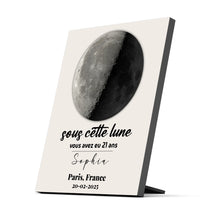 Charger l'image dans la galerie, Phase de lune et message toile personnalisée, Cadeau d'anniversaire, de mariage, Sous cette lune